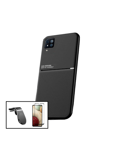 Kit Capa Magnetic Lux + 5D Full Cover + Suporte Magnético L Safe Driving para Samsung Galaxy A22