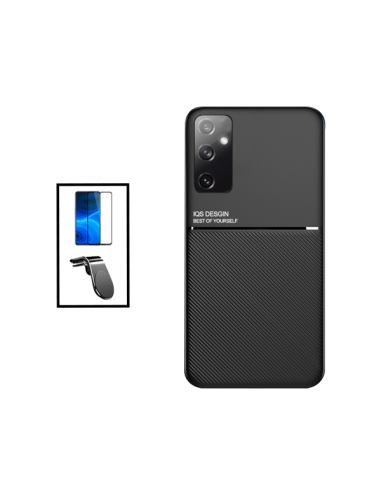 Kit Capa Magnetic Lux + 5D Full Cover + Suporte Magnético L Safe Driving para Samsung Galaxy M23 - Preto
