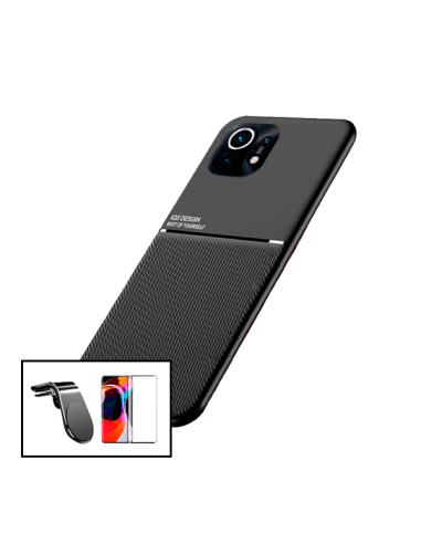 Kit Capa Magnetic Lux + 5D Full Cover + Suporte Magnético L Safe Driving para Xiaomi Mi 11