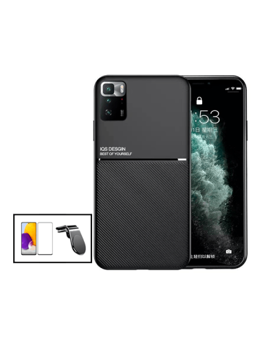 Kit Capa Magnetic Lux + 5D Full Cover + Suporte Magnético L Safe Driving para Xiaomi Poco X3 GT