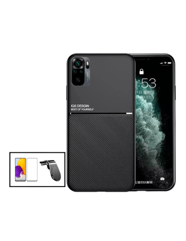 Kit Capa Magnetic Lux + 5D Full Cover + Suporte Magnético L Safe Driving para Xiaomi Redmi 10