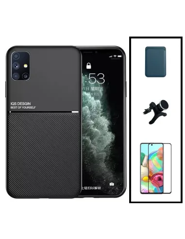 Kit Capa Magnetic Lux + Magnetic Wallet Azul + Vidro + Suporte Magnético Reforçado para Huawei P40 Pro+