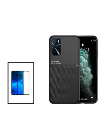 Kit Capa Magnetic Lux + 5D Full Cover para Oppo A16 - Preto