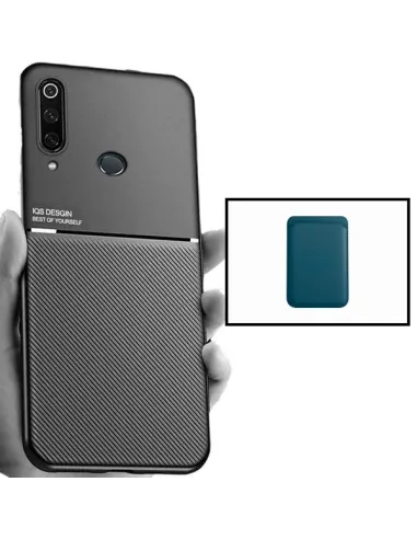 Kit Capa Magnetic Lux + Magnetic Wallet Azul para Huawei P30 Lite