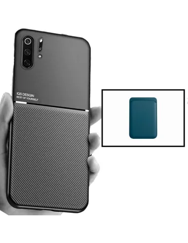 Kit Capa Magnetic Lux + Magnetic Wallet Azul para Huawei P30 Pro New Edition