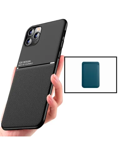 Kit Capa Magnetic Lux + Magnetic Wallet Azul para iPhone 11 Pro