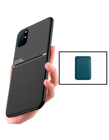 Kit Capa Magnetic Lux + Magnetic Wallet Azul para OnePlus 8T