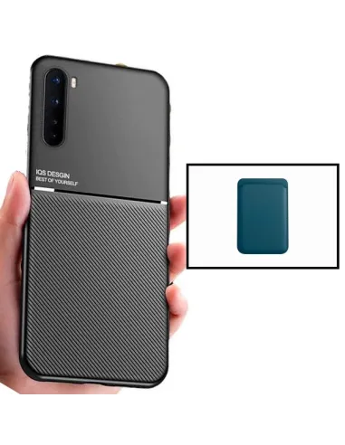 Kit Capa Magnetic Lux + Magnetic Wallet Azul para Oppo A91