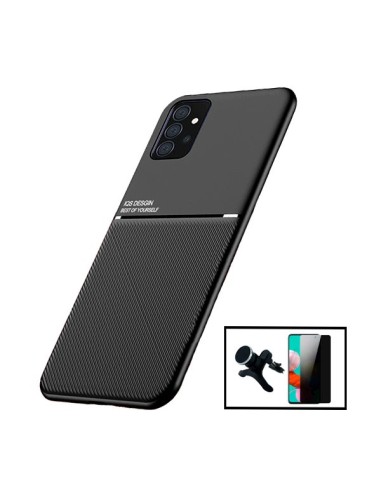 Kit Capa Magnetic Lux + Anti-Spy 5D Full Cover + Suporte Magnético de Carro Reforçado para Samsung Galaxy A52