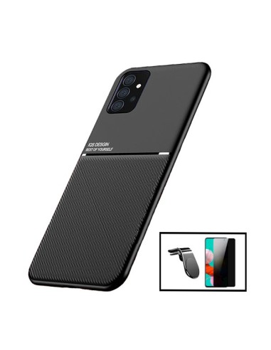 Kit Capa Magnetic Lux + Anti-Spy 5D Full Cover + Suporte Magnético L Safe Driving para Samsung Galaxy A52