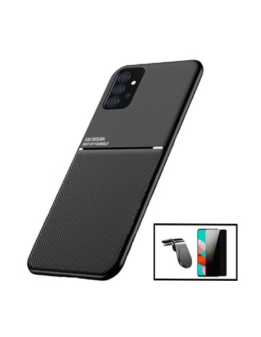 Kit Capa Magnetic Lux + Anti-Spy 5D Full Cover + Suporte Magnético L Safe Driving para Samsung Galaxy A52 5G