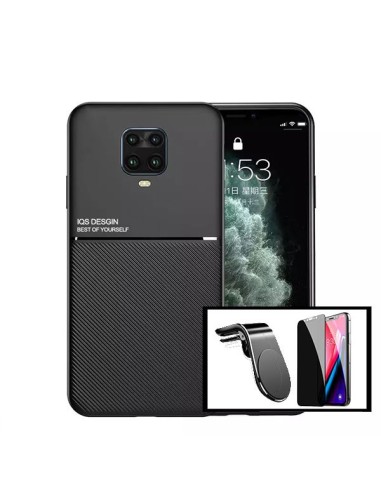 Kit Capa Magnetic Lux + Anti-Spy 5D Full Cover + Suporte Magnético L Safe Driving para Xiaomi Poco M2 Pro