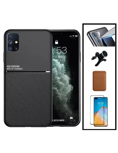 Kit Capa Magnetic Lux + Magn Wallet Castanho + Vidro + P. de Câmara + Sup Magn Reforçado para Huawei P40 Pro