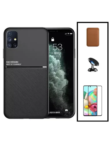 Kit Capa Magnetic Lux + Magnetic Wallet Castanho + Vidro Full Cover + Suporte Magnético para Huawei P40 Pro