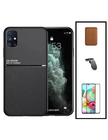 Kit Capa Magnetic Lux + Magn Wallet Castanho + Vidro + Sup Magn L para Huawei P40 Pro