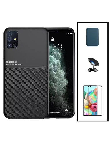 Kit Capa Magnetic Lux + Magnetic Wallet Azul + 5D Full Cover + Suporte Magnético de Carro para Huawei P40 Pro+