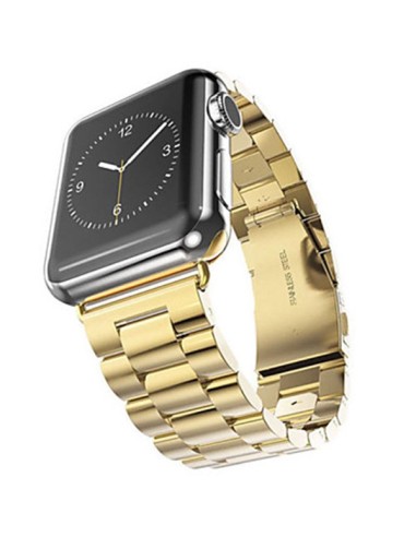 Bracelete Aço Stainless Lux + Ferramenta para Apple Watch SE (2022) - 40mm - Ouro