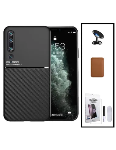 Kit Capa Magnetic Lux + Magn Wallet Castanho + UV + Sup Magn para Xiaomi Mi 10 Pro 5G