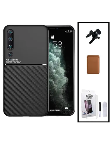 Kit Capa Magnetic Lux + Magn Wallet Castanho + UV + Sup Magn Reforçado para Xiaomi Mi 10 5G