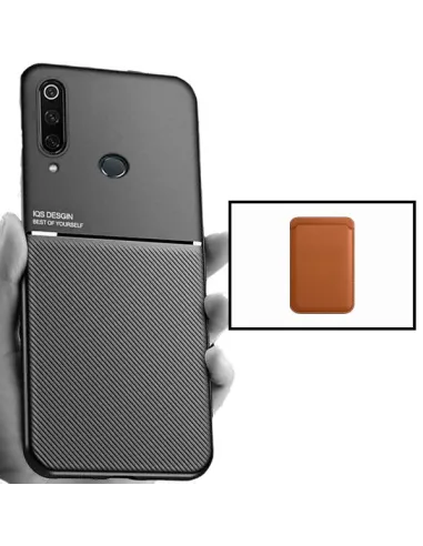 Kit Capa Magnetic Lux + Magnetic Wallet Castanho para Huawei P30 Lite