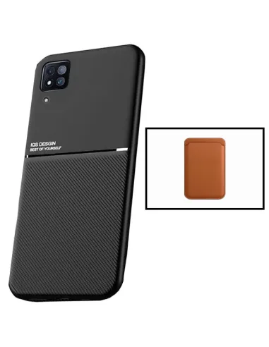 Kit Capa Magnetic Lux + Magnetic Wallet Castanho para Huawei P40 Lite