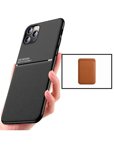 Kit Capa Magnetic Lux + Magnetic Wallet Castanho para iPhone 12 Pro Max