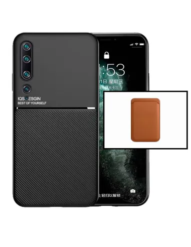 Kit Capa Magnetic Lux + Magnetic Wallet Castanho para Xiaomi Mi 10 Pro 5G