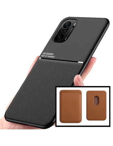 Kit Capa Magnetic Lux + Magnetic Wallet Castanho para Xiaomi Mi 11i