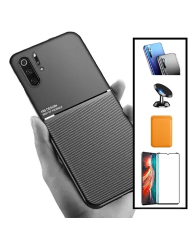 Kit Capa Magnetic Lux + Magn Wallet Laranja + Vidro + P. de Câmara + Sup Magn para Huawei P30 Pro