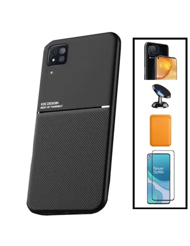 Kit Capa Magnetic Lux + Magn Wallet Laranja + Vidro + P. de Câmara + Sup Magn para Huawei P40 Lite