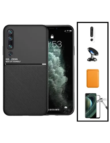 Kit Capa Magnetic Lux + Magn Wallet Laranja + Vidro + P. de Câmara + Sup Magn para Xiaomi Mi 10 5G