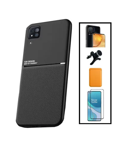 Kit Capa Magnetic Lux + Magn Wallet Laranja + Vidro + P. de Câmara + Sup Magn Reforçado para Huawei P40 Lite