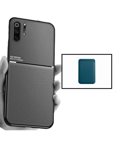 Kit Capa Magnetic Lux + Magnetic Wallet Azul para Huawei P30 Pro New Edition