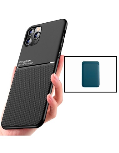 Kit Capa Magnetic Lux + Magnetic Wallet Azul para iPhone 11 Pro