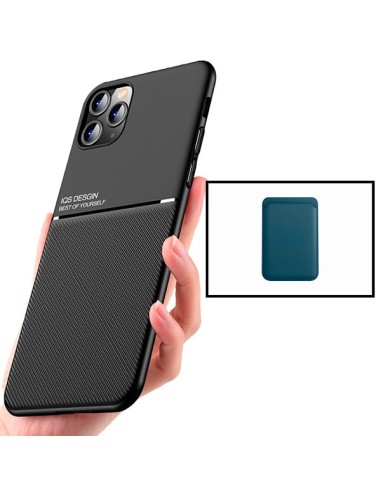 Kit Capa Magnetic Lux + Magnetic Wallet Azul para iPhone 11 Pro Max