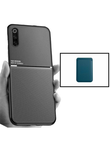 Kit Capa Magnetic Lux + Magnetic Wallet Azul para Samsung Galaxy A50s