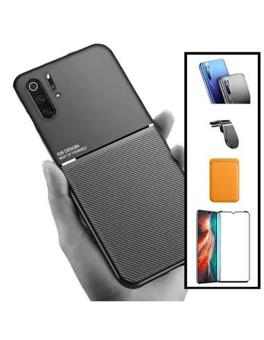 Kit Capa Magnetic Lux + Magn Wallet Laranja + Vidro + P. de Câmara + Sup Magn L para Huawei P30 Pro