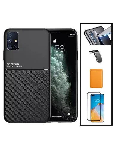 Kit Capa Magnetic Lux + Magn Wallet Laranja + Vidro + P. de Câmara + Sup Magn L para Huawei P40 Pro