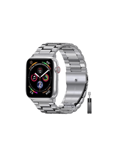 Bracelete Aço Stainless Lux + Ferramenta para Apple Watch SE (2022) - 44mm - Cinza