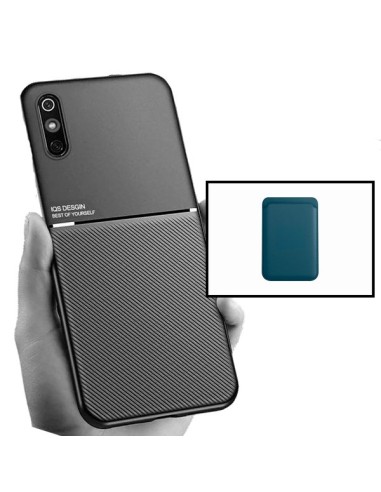 Kit Capa Magnetic Lux + Magnetic Wallet Azul para Xiaomi Redmi 9A