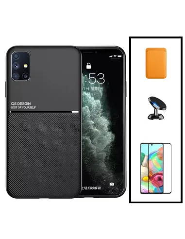 Kit Capa Magnetic Lux + Magnetic Wallet Laranja + Vidro Full Cover + Suporte Magnético para Huawei P40 Pro