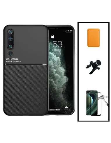 Kit Capa Magnetic Lux + Magn Wallet Laranja + Vidro + Sup Magn Reforçado para Xiaomi Mi 10 5G