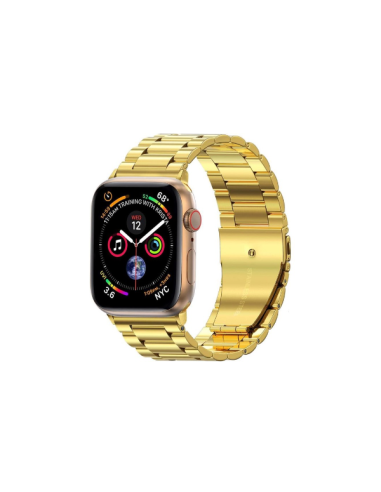 Bracelete Aço Stainless Lux + Ferramenta para Apple Watch SE (2022) - 44mm - Ouro