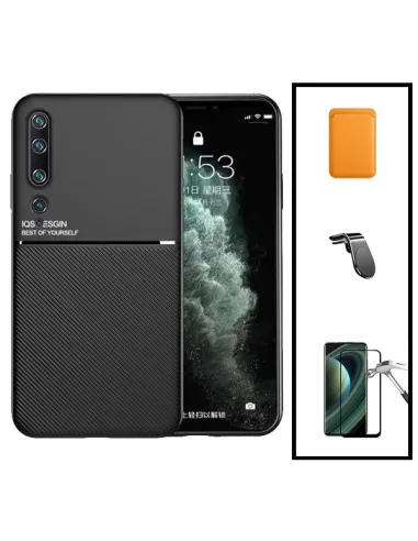 Kit Capa Magnetic Lux + Magnetic Wallet Laranja + Vidro Full Cover + Suporte Magnético L para Xiaomi Mi 10 5G