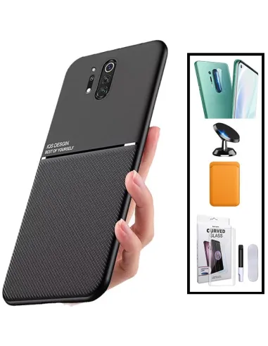 Kit Capa Magnetic Lux + Magn Wallet Laranja + UV + P. de Câmara + Sup Magnético para OnePlus 8 Pro