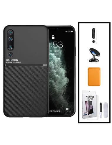 Kit Capa Magnetic Lux + Magn Wallet Laranja + UV + P. de Câmara + Sup Magnético para Xiaomi Mi 10 Pro 5G