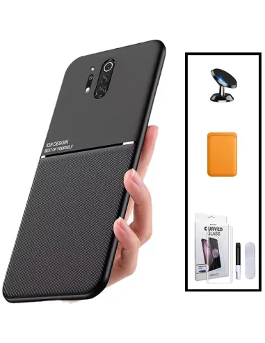 Kit Capa Magnetic Lux + Magnetic Wallet Laranja + Película Curved UV + Suporte Magnético para Samsung Galaxy S20+ 5G