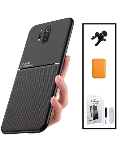 Kit Capa Magnetic Lux + Magn Wallet Laranja + UV + Sup Reforçado para Samsung Galaxy Note 20