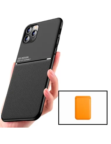 Kit Capa Magnetic Lux + Magnetic Wallet Laranja para iPhone 12 Mini