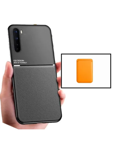 Kit Capa Magnetic Lux + Magnetic Wallet Laranja para OnePlus Nord